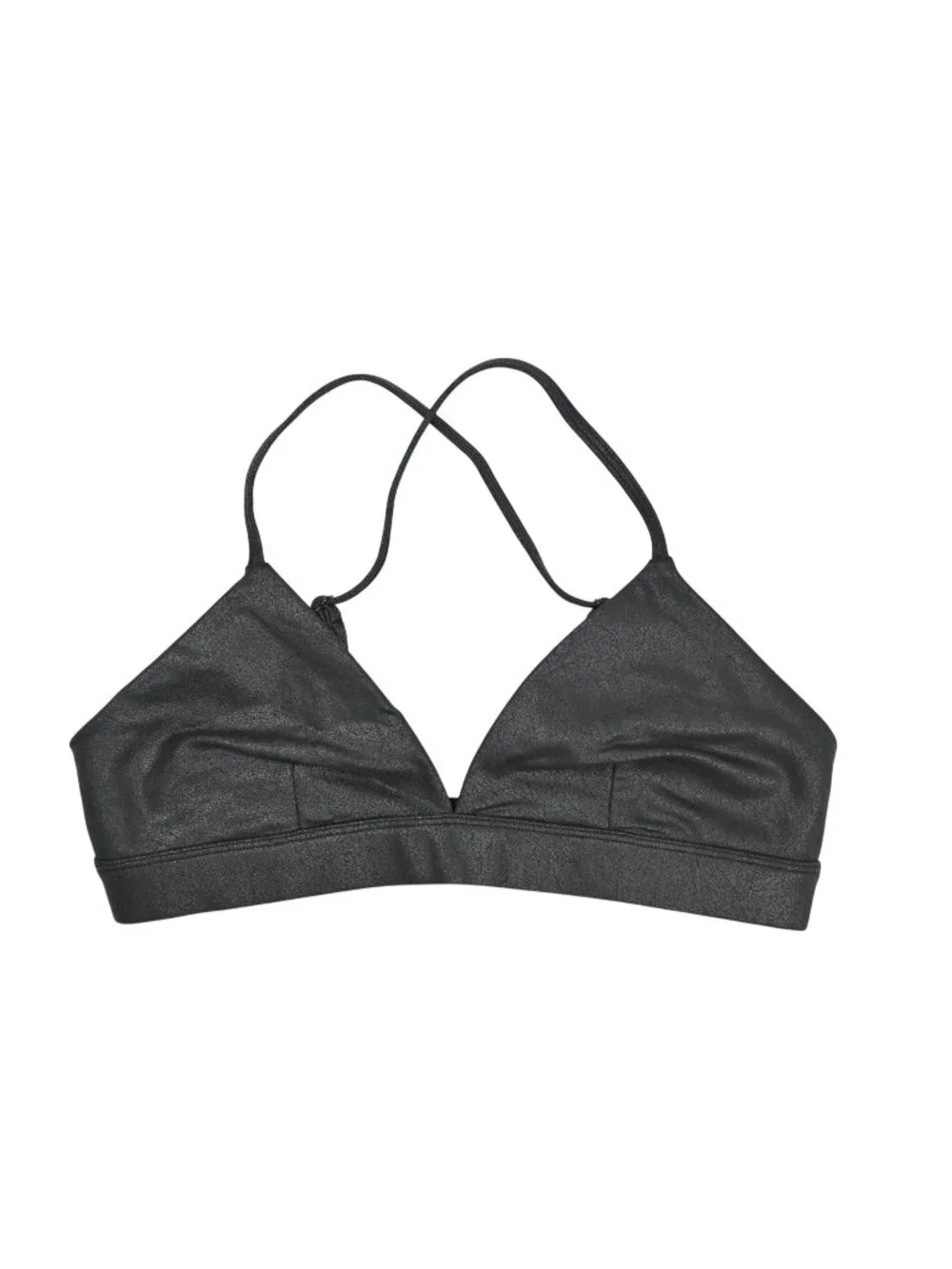 ALO Yoga Faux Leather Airbrush Splendor Bra W9482R in Black